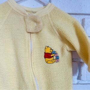Vintage Disney Yellow Winnie the Pooh Fleece Footed One-Piece